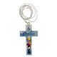 Holy Communion souvenir, blue cross with lace ENG s1