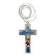 Souvenir Communion croix bleue avec cordon ANGLAIS s1