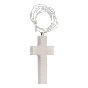 First Communion favor for boys white cross with cord, English