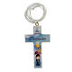 Holy Communion souvenir, blue cross with lace FRE s1