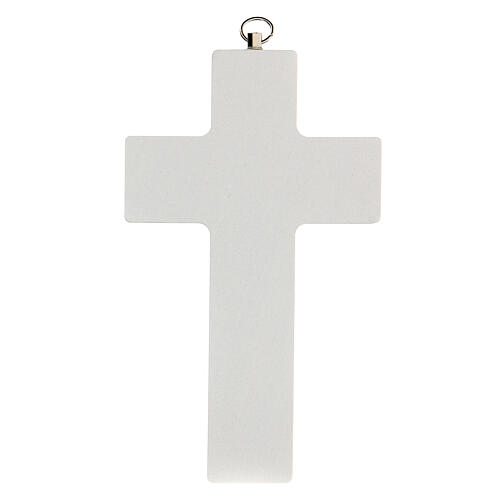 Weißes Kreuz zur Kommunion mit dem Motiv eines Kelchs 3