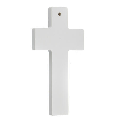Communion souvenir white cross with chalice, Spanish 2