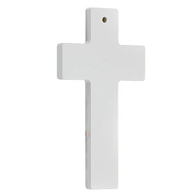 Communion souvenir white cross with chalice, French