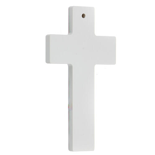 Communion souvenir white cross with chalice, French 2