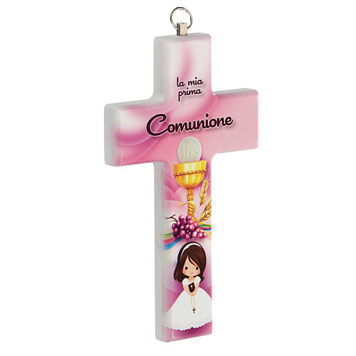 Rosafarbenes Kreuz zur Kommunion für Mädchen 2