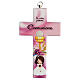 Rosafarbenes Kreuz zur Kommunion für Mädchen s1