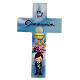 Boy First Communion favor blue cross, English s1