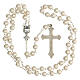 Set recuerdo Comunión cruz y rosario blanco s5