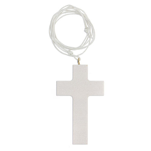 Set recuerdo rosario y cruz blanco Comunión inglés 4