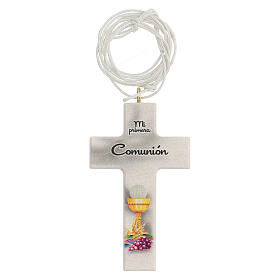 Communion set with cross and white rosary, Spanish