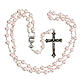 Recuerdo Comunión cruz y rosario rosa inglés s3