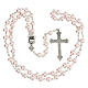 Recuerdo Comunión cruz y rosario rosa inglés s4