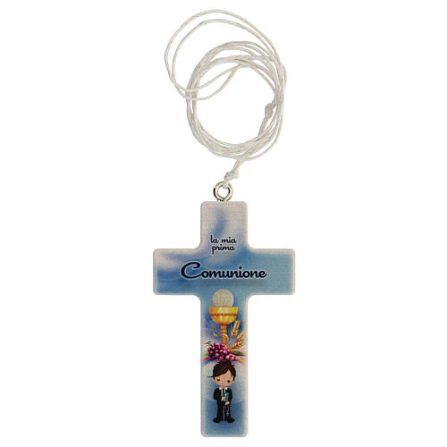 Communion box, cross and blue rosary 2
