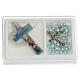 Communion box, cross and blue rosary s1
