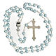 Coffret Communion croix et chapelet bleu clair s5