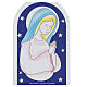 Kinderikone, mit Gebet "Ave Maria", Madonna vor blauem Hintergrund s2