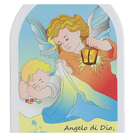Kinderikone, mit Gebet "Angelo di Dio", Cartoon-Stil