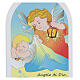 Kinderikone, mit Gebet "Angelo di Dio", Cartoon-Stil s2