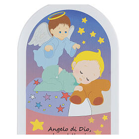 Kinderikone, mit Gebet "Angelo di Dio", schlafendes Kind, 25 cm