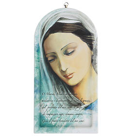 Icône visage Sainte Vierge avec prière 25 cm