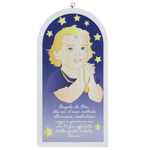 Kinderikone,  mit Gebet "Angelo di Dio", betendes Kind, 30 cm 1