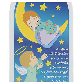 Kinderikone, mit Gebet "Angelo di Dio", schlafendes Kind auf Mond, 30 cm