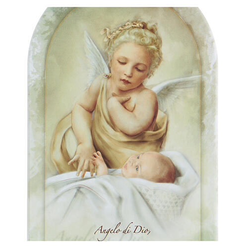 Ikone, mit Gebet "Angelo do Dio", Schutzengel und Kind, 30 cm 2