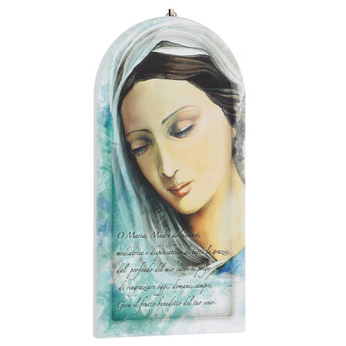 Ikona z nadrukiem, oblicze Madonny i modlitwa, 30 cm 3