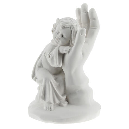 Child held by hand statue in resin 10 cm 2