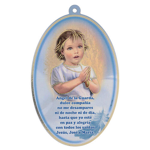 Oval blue picture with Angel prayer SPA 1