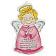 Pink Angel of God icon with French prayer printed s1