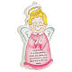 Pink Angel of God icon with French prayer printed s2