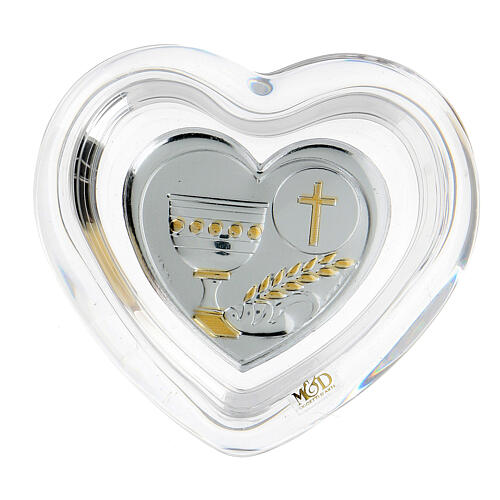 Holy Communion heart-shaped box of 9 cm 3