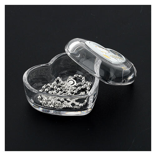 Boîte coeur avec chapelet Communion 9 cm 5