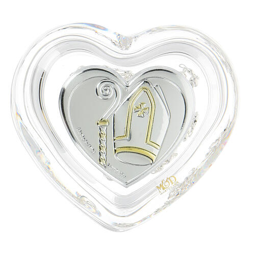 Heart-shaped box with rosary, Confirmation, 9 cm 3