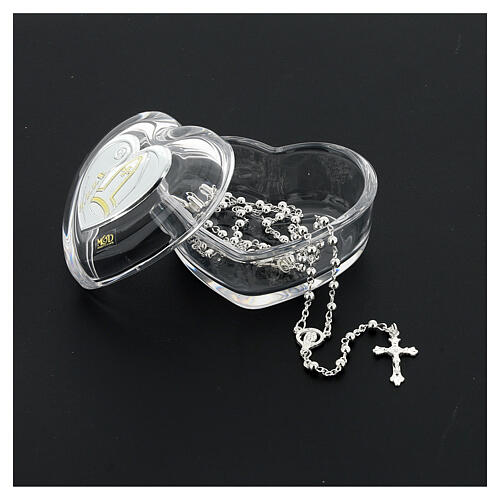 Heart box 9 cm with Confirmation rosary 6