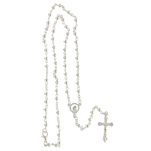Scatola cuore con rosario Sacra Famiglia 9 cm 5