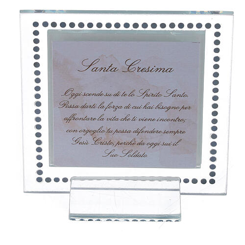 Confirmation picture with white strass 10x10 cm 3