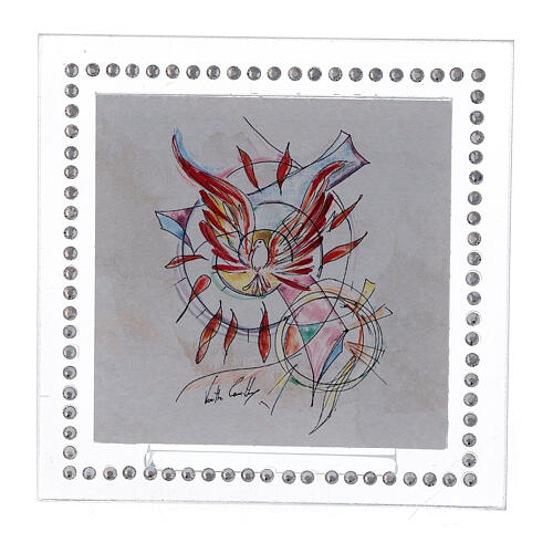 Cadre Confirmation strass blancs 10x10 cm 1