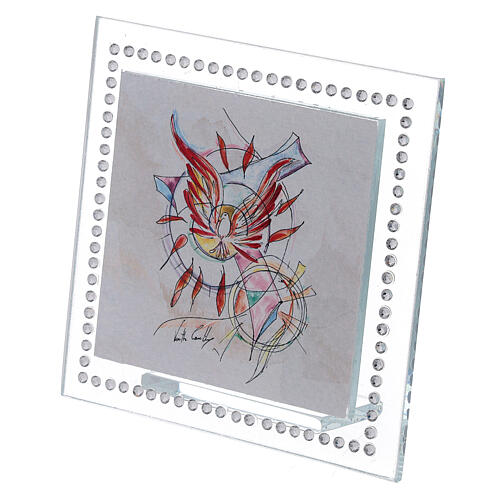 Cadre Confirmation strass blancs 10x10 cm 2