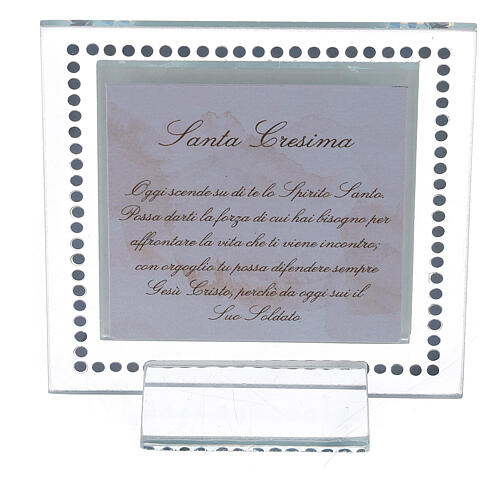 Cadre Confirmation strass blancs 10x10 cm 3