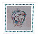 Enfeite de mesa quadrado Maternidade cristais azuis 10x10 cm s1