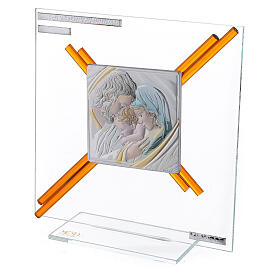 Bernsteinfarbenes Bildchen der Heiligen Familie, 18 x 17 cm