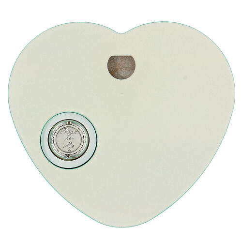 Medalha de berço coração verde com áudio 15 cm 3