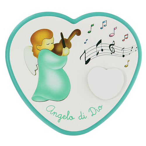 Green Angel of God with audio 15 cm for baby cribs 1