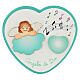 Green heart angel music cloud crib medallion 15 cm s1