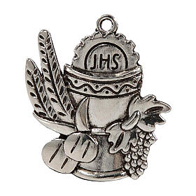 Charm for favours, chalice and JHS, zamak, 1.5 in