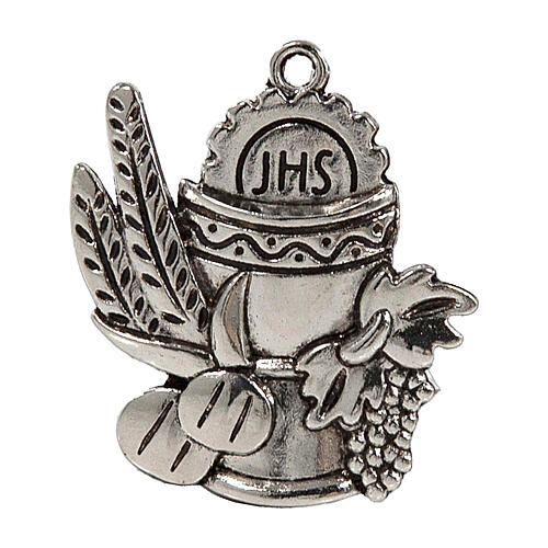 Charm for favours, chalice and JHS, zamak, 1.5 in 1