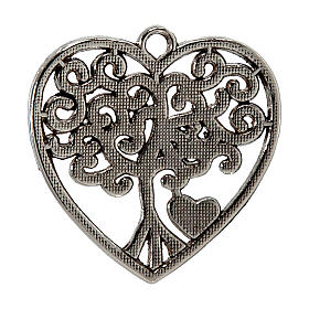 Breloque coeur arbre de la vie pour bonbonnière zamak 3 cm