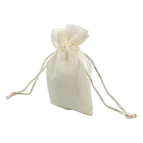 Geschenksäckchen mit Ziehband, cremefarben, 10x8 cm 3